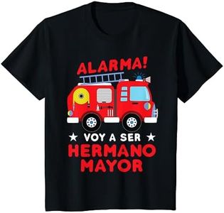 Niños Voy a ser Hermano Mayor Camión de bomberos Anuncio del bebé Camiseta