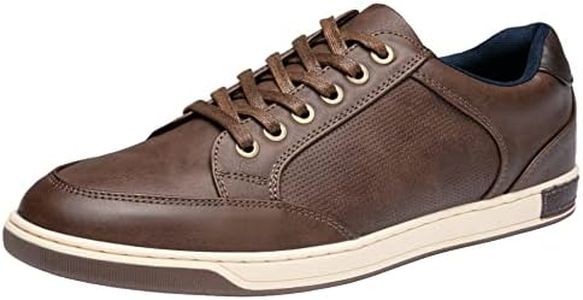 Jousen Men's Fashion Sneakers Retro Simple Casual Shoes for Men, Men's Breathable Snaekrs-dark Brown-q02, 10.5