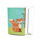 Tree-Free Greetings EcoNotes 12-Count Notecard Set with Envelopes, 4 X 6-Inch, Whimsical Fox Themed Paul Brent Art (56135)