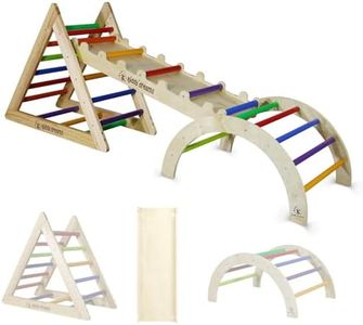CCLIFE Triángulo de Escalonado de Madera Escalera de Juego para Niños Pequeños a Partir de 1 Años