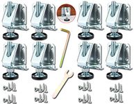 Overpassing 8pcs M10 Heavy Duty Adjustable Furniture Leveler Furniture Leveling Feet for Tables, Shelving Units, Cabinets, Workbench with Lock Nuts