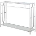 Convenience Concepts 135099 Town Square Console Table, Clear Glass/Chrome Frame