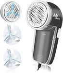 Fabric Shaver Lint Remover, AW union USB Powered Lint Shaver Efficiently Remove Lints from Fabrics, Clothes, Upholstery - 71" Cord - 2 Replacement Blade - Gray
