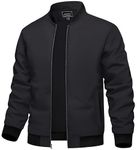 TACVASEN Men's Varsity Jackets Black Bomber Jackets Men Windproof Jackets Men Casual Jackets Men Spring Jackets Harrington Jacket Letterman Jacket