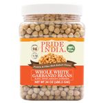 Pride Of India - Whole White Garbanzo Beans - 1.5 lbs (680 gm) Jar - Best used in Hummus, Stews, Salads, Soups & Chilis etc.,- Great Source of Protein (8g) & Dietary Fiber (7.7g) per serving