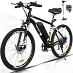 HITWAY Electric Bike for Adults, 26" × 2.125/3.0/4.0 Fat Tire E Bike 12Ah/15Ah Removable Electric Bike, 500W/750W Mountain Bike Snow Beach Bicycle with 7 Gears