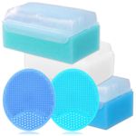 Sunny's Extra Soft Cradle Cap Brush Set - Silicone Baby Comb for Baby Shampoo | Baby Bath Sponge & Sensory Baby Hair Brush (5-pack)