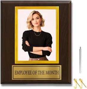 orchidcoa Employee of The Month Frame Plaque, Custom 8"X10" Plaque Holds A 4"X6" Photo (Black Walnut Right Angle)