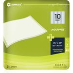 SUNKISS TrustPlus 90 x 90 cm Disposable Incontinence Underpads, Absorbent Bed Pads for Adult and Elder, Furniture Protectors, Overnight Leak Protection, Odor Control, Pet Training Pads, 10 Count