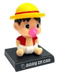 AUGEN Super Hero Monkey D Luffy Baby Action Figure Limited Edition Bobblehead with Mobile Holder for Car Dashboard, Office Desk & Study Table (Pack of 1)