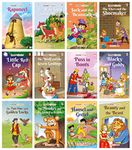 Story Books for Kids - Fairy Tales (Illustrated) (Set of 12 Books) - Rapunzel, Puss in Boots, Little Red Cap, Blacky and Goldy - Beauty and the Beast - Bedtime Stories - 3 to 10 Years Old Children - Read Aloud to Infants, Toddlers