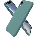 ORNARTO Liquid Silicone Case for iPhone XR, Slim Liquid Silicone Soft Gel Rubber Case Cover for iPhone XR(2019) 6.1 inch-Pine Green