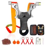 TIYURENER Stainless Steel Slingshot Solid Slingshot Set Catapult Game Outdoor Professional Slingshot for Hunting Stainless Steel Slingshot for Adults with 1 Storage Bag,100 Ammo Balls
