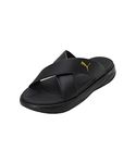 Puma Unisex-Adult Softride Seave Slip Black-Gold Sandal - 9UK (39186001)