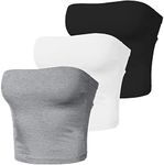 TAIPOVE Tube Tops for Womens Stretchy Sexy Crop Tops Undershirts Strapless Camisoles Shirt Bandeau 3 Pack