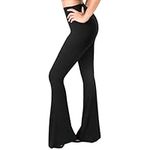 SATINA High Waisted Wide Leg Pants for Women | Women’s Palazzo Pants | Flared Leggings in Regular & Plus Sizes | 10 Colors