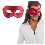 Luxury Mask Men's Venetian Party Masquerade Mask, Red, One Size