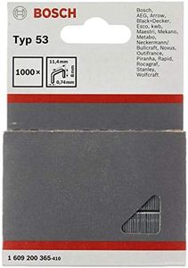 Bosch 1000x Fine Wire Staples Type 53 (for Textiles, Carton, 11.4 x 0.74 x 8 mm, Accessories for Tackers)