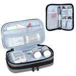 Luxja Insulin Travel Case, Double Layer Insulin Bag for Insulin Pens, Glucose Meter and Other Diabetic Supplies (Bag Only), Gray