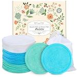 ProCIV Makeup Remover Pads Reusable 18 Packs Bamboo Cotton Rounds Pads Cleansing Cloth Wipe With Laundry Bag, Washable Clean Skin Care Facial Toner Pads Cleansing Towel Wipes (3.8 inch) Multicolor