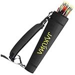 JAKUNA Hip and Back Quiver for Arrows - Black Arrow Quiver for Kids and Adults - Adjustable Arrow Holder with a Padded Strap and Belt Clip - Archery Accessories for Field and Practice (Black)