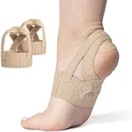 Tuli's X Brace Plus, Arch Support Brace and Compression with Added Strap for Sever's Disease, Plantar Fasciitis, and Heel Pain, 1 Pair, Medium