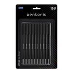 Pentonic 0.7 mm Ball Pen Blister Pack | Black Body | Black Ink | Set of 10 Pens