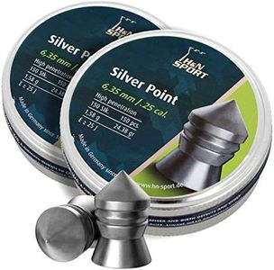 Hatsan H&N Haendler & Natermann Extreme Penetration .25 Caliber Air Guns Pellets 0.25 Cal./24.38 gr, Silver Point, 150 Count (2 Pack)
