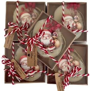 10 Pack Handmade Christmas Shell Soap Ornaments – Santa, Christmas Tree & Stocking Holiday Favors