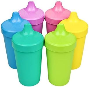 Re-Play Spill-Proof Sippy Cups for Toddlers - Kids Reusable 10 Oz Set of 6, Dishwasher & Microwave Safe, Made in USA, Sorbet