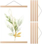 8Pcs Wooden Poster Frame,31/41/51cm Magnetic Poster Hanging Rod,Strong Magnetic Picture Hanging Kit,Wall Decoration for Photos Posters Artwork Paintings Maps (Wood Color 31CM)