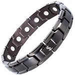 Smarter LifeStyle Elegant Titanium Magnetic Therapy Bracelet for Men And Women, Pain Relief for Arthritis and Carpal Tunnel - Magnetic Bracelets for Men And Women, Women Mens Bracelet (Gunmetal Gray)