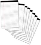 Legal Pads 5 x 8 Inch Notepad, 8 Pack Note Pads College Ruled Perforated Memo Pad for Work Study Daily Note Taking List, Lined Writing Pads Memo Refills Notepads for Office Home School, 30 Sheet/ Pad