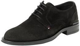 Tommy Hilfiger Men Derby Shoes Suede, Black (Black), 43