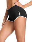 CADMUS Women's Workout Yoga Gym Shorts, Pack of 1:1301# Black, Medium