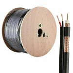 pa PACE RG59 + 2 Core Shotgun Bare Copper Video + Power Cable with CCA Power Cable 100m- Black