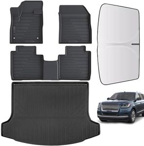 AltraVos Floor Mats & Trunk Mat for 2024 Lincoln Nautilus/MKX,TPE All Weather Protection 1st & 2nd Row Car Floor Liners Front & Cargo Liners Accessories-Black