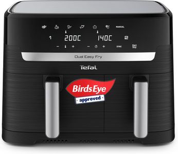 Tefal Easy Fry Dual Zone Digital Air Fryer, 8.3L – 2 Drawers, 8-in-1, Non-Stick, Black
