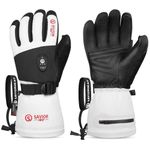 SAVIOR HEAT Heated Ski Gloves 2.0 for Men Women 7.4V 3000mAh Fast Charging Electric Rechargeable Batteries 3M Thinsulate Waterproof Touchscreen Bluetooth App Snowboarding Ice Skating Gloves (L)