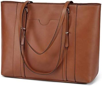 Laptop Tote Bag for Women,Vaschy Large Vegan Leather Laptop Bag Water Resistant Handbag for Travel Work Teacher Tote Fits 15.6 inch Laptop brown