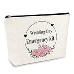 Wedding Day Emergency Kit Makeup Bag for Bridal Bridesmaid Bridal Shower Gift Bridal Party Gifts Cosmetic Bag Bride to Be Gift Maid of Honor Gifts Wedding Party Gifts Travel Cosmetic Pouch