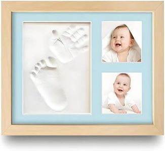 Hzorille Baby Footprint Kit, Newborn Foot and Hand Print Kit, Baby Keepsake Frame, Nursery Pictures Frames(Walnut)