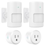 Wothfav Motion Sensor Light Switch with Outlet, 2 Pack, PIR Infrared Motion Sensor Switch with 3 Adjustable Sensing Modes, Wireless Motion Sensor for Home Appliances