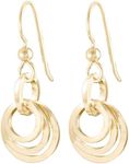 Short Circle Gold Dangle Earrings For Women –Simple 14K Gold Filled Drop Earrings – Round Chunky Gold Earrings for Women Trendy – Cute Jewelry Gift Idea for Wife or Mother