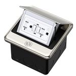 KYHSHJ Pop Up Floor Electrical Outlet with 20 Amp Stainless Steel GFCI Tamper Receptacle Outlet, Corrosive Resistant Hardware，ETL Listed，(Stainless Steel Color)