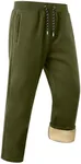 Gihuo Men's Winter Warm Fleece Pants Sherpa Fleece Lined Jogger Pants Sweatpant Athletic Running Straight Cuff Pants(01Army-M)