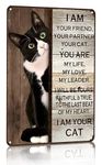 Crazysign Funny Cat Lovers Gift I Am Your Friend Your Partner Your Cat Vintage Metal Sign for Home Bedroom Living Room Wall Decor 8 x 12 Inch (3056)