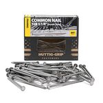 Huttig-Grip 3-1/4 in Framing Common Nail 12d Size, Bright Finish, 1 lb Pack of 63 Nails