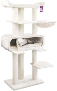 Petrebels Maine Coon Arbre à chat XXL Route de 180 cm de haut, design pour grands chats, avec troncs en sisal naturel de 12 cm et Ø 15 cm, couleur beige/crème