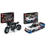 LEGO 42155 Technic THE BATMAN – BATCYCLE Set & 42153 Technic NASCAR Next Gen Chevrolet Camaro ZL1 Model Car Building Kit, Toy Racing Vehicle, Collectible Motorsport Construction Set